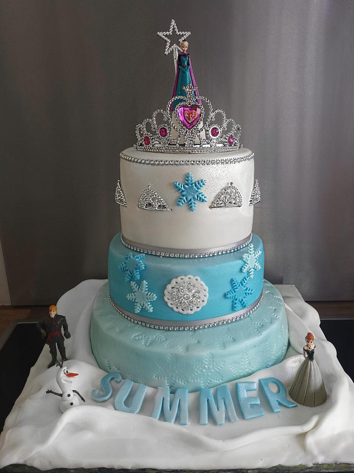 Frozen tiered cake 