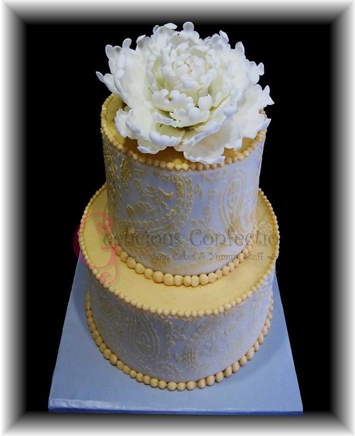 Peony & Paisley bridal shower cake