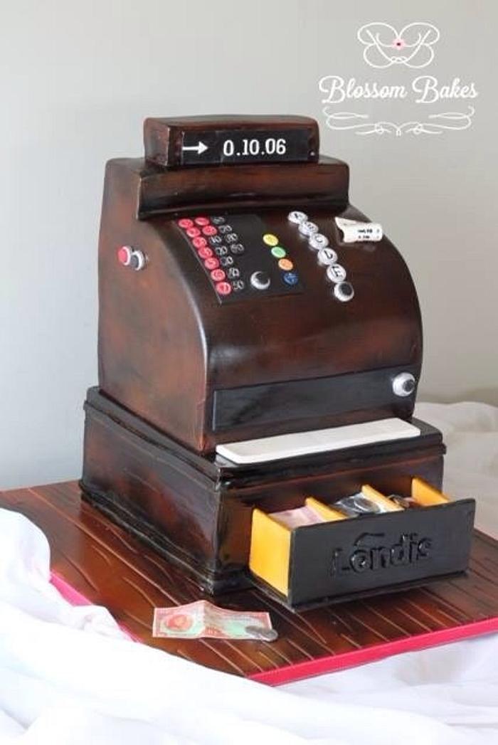 Cash Register cake , sixties style !