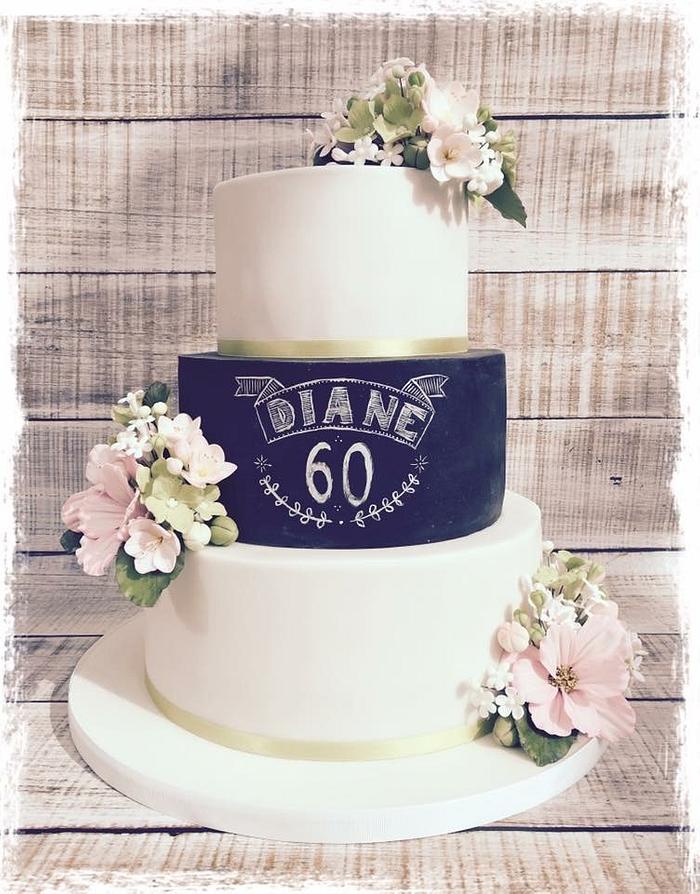Simple cake for 60th birthday