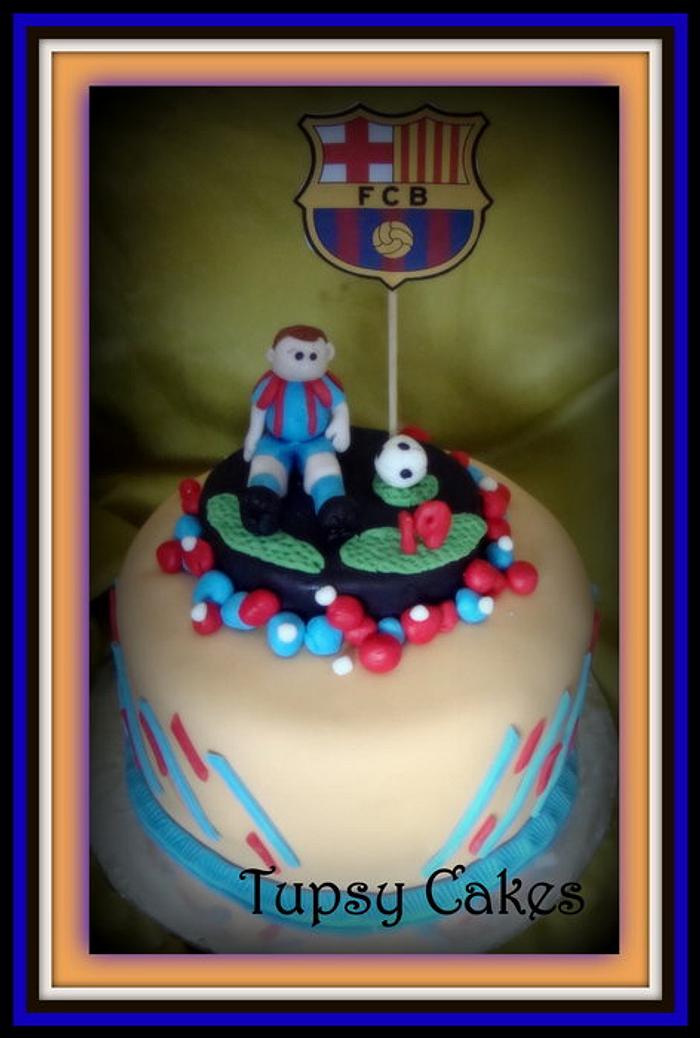 barcelona soccer cake