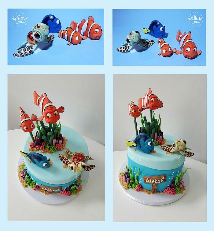 Nemo, fondant cake decoration