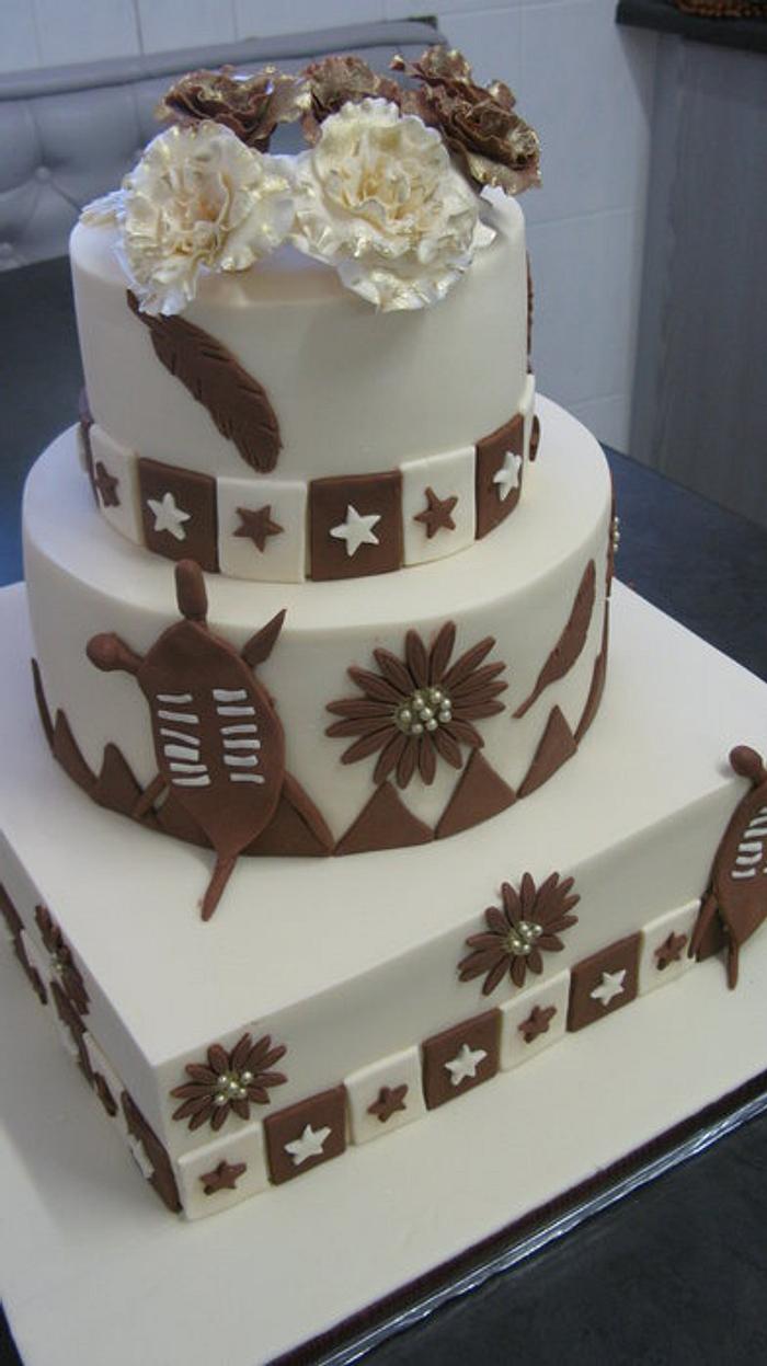 African inspired wedding cake