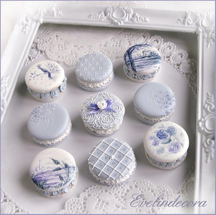Decorated cookies that look like macarons 💙