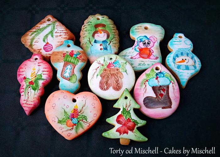 Painted christmas gingerbread