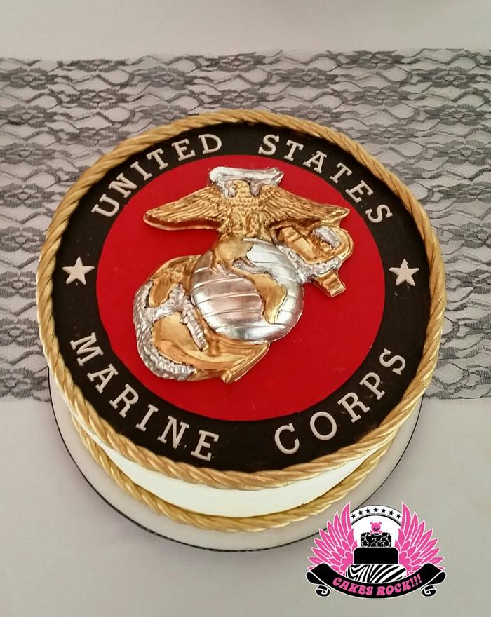 Marine Emblem Grooms Cake