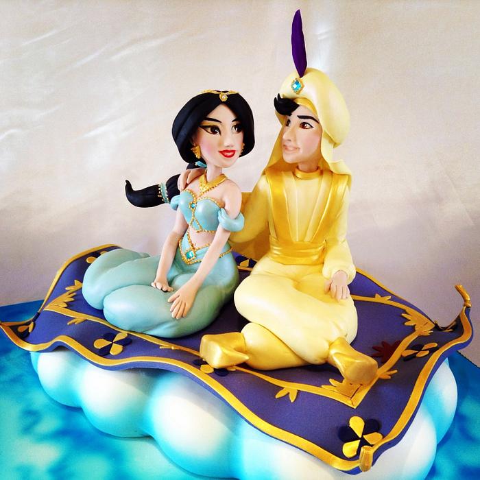 Aladdin & Jasmine wedding cake 
