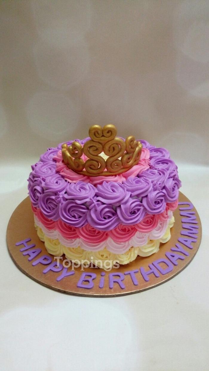 Rossette tiara cake