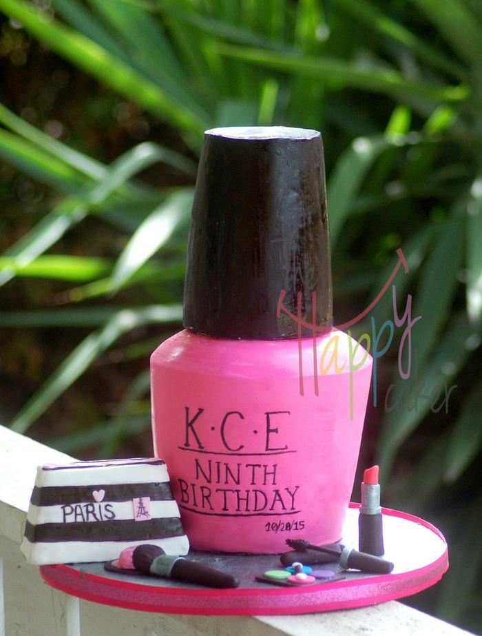 Nail polish birthday cake