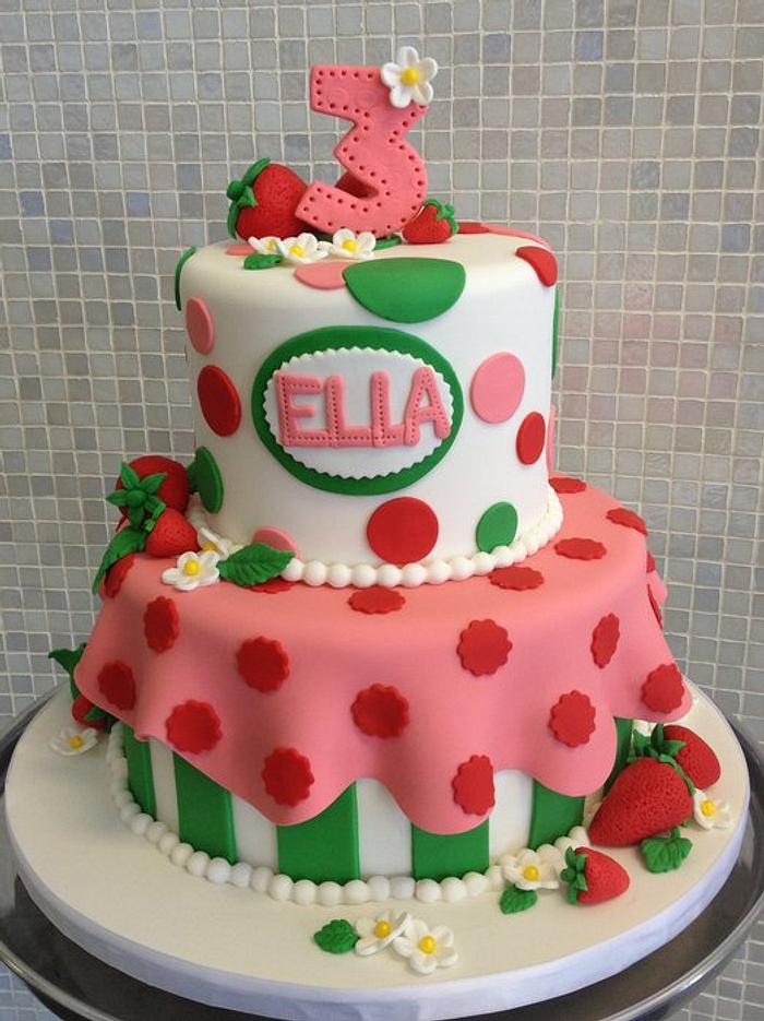 Strawberry Shortcake Birthday Cake