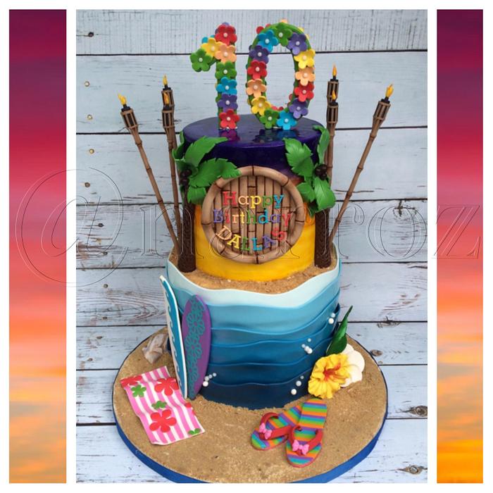 Beach themed cake