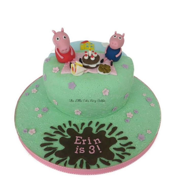 Pastel Peppa Pig Picnic cake - Decorated Cake by Little - CakesDecor