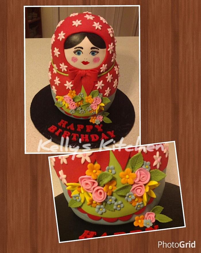 Matryoshka doll birthday cake