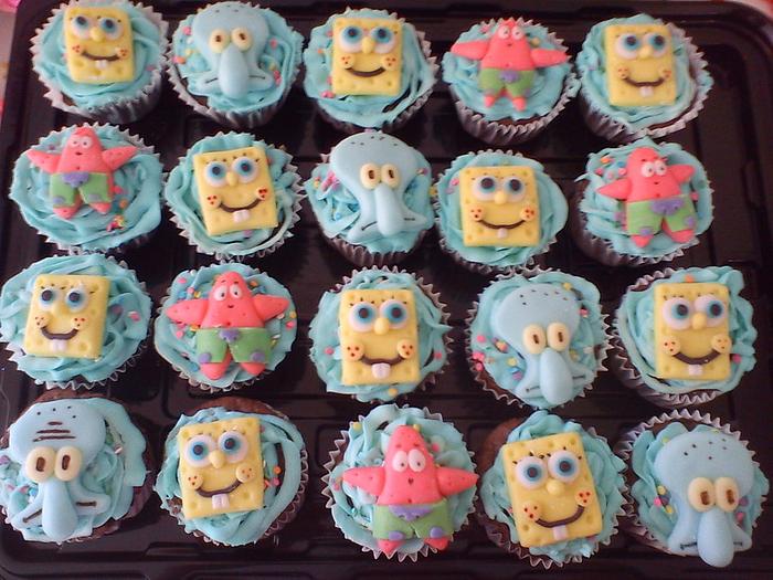 sponge bob cupcakes