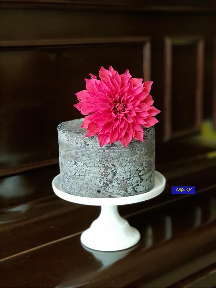 Dahlia and special texture cake