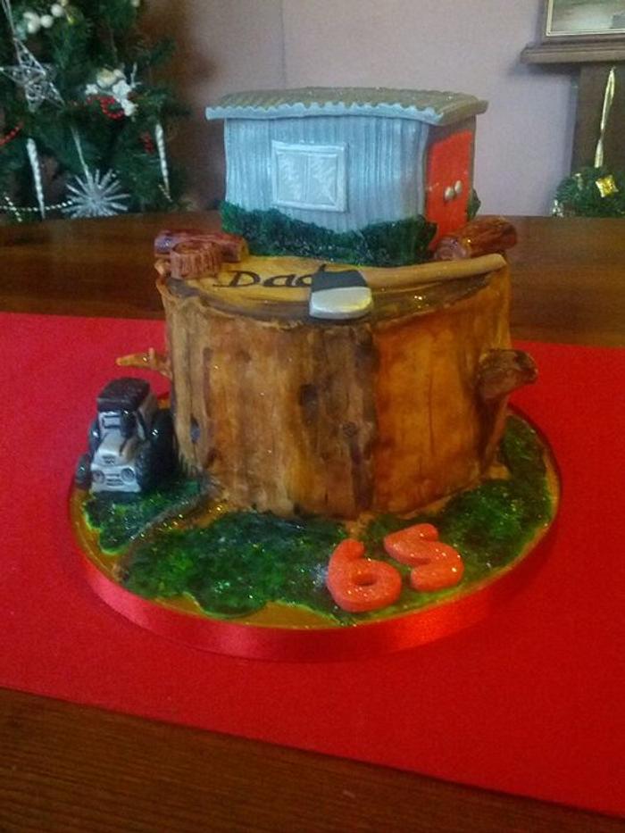 Woodcutters themed cake