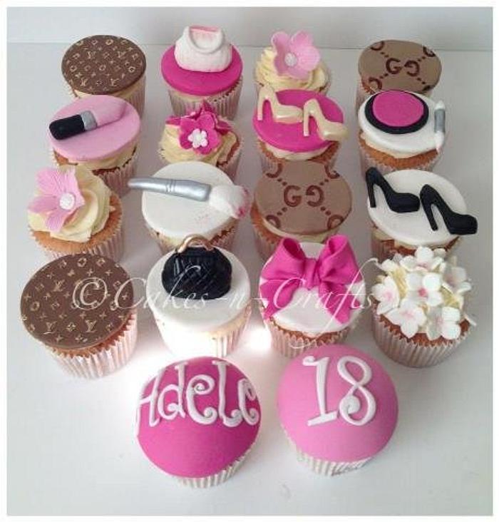 girly designer themed cupcakes