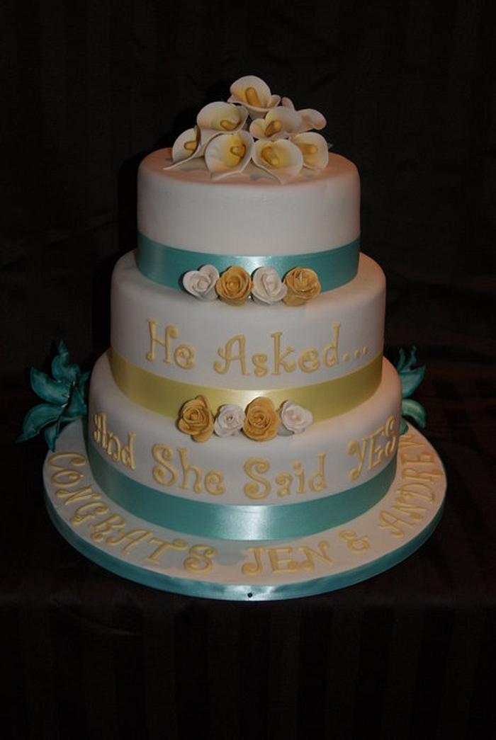 Inscription Engagement Cake