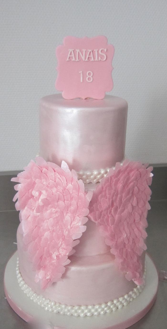 Angel wings cake