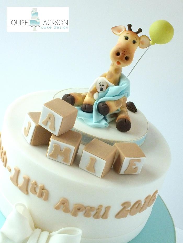 Baby Giraffe Christening Cake