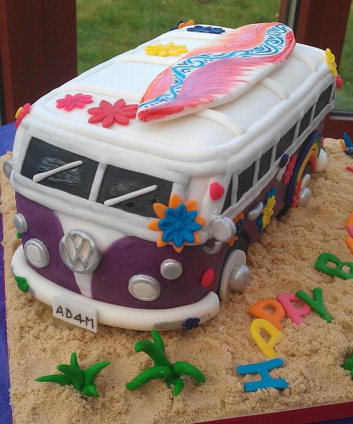 Hippie VW Camper Van Cake
