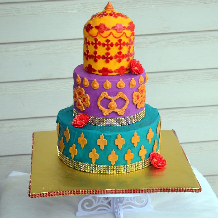 Moroccan theme wedding cake 