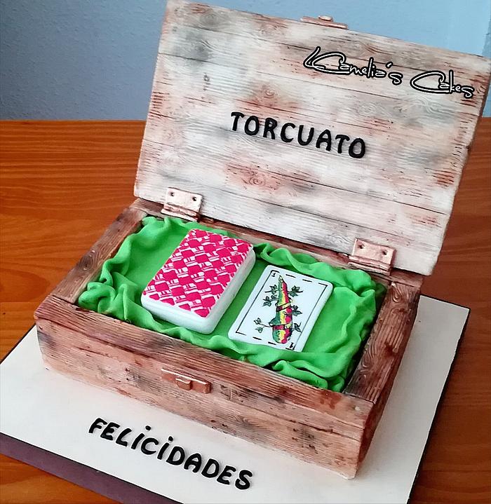 BOX WITH A DECK OF CARDS CAKE