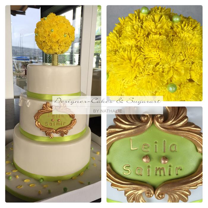 Wedding-Cake with a Dandelion pomander