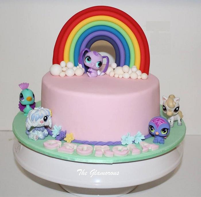 Rainbow and Littlest pets cake