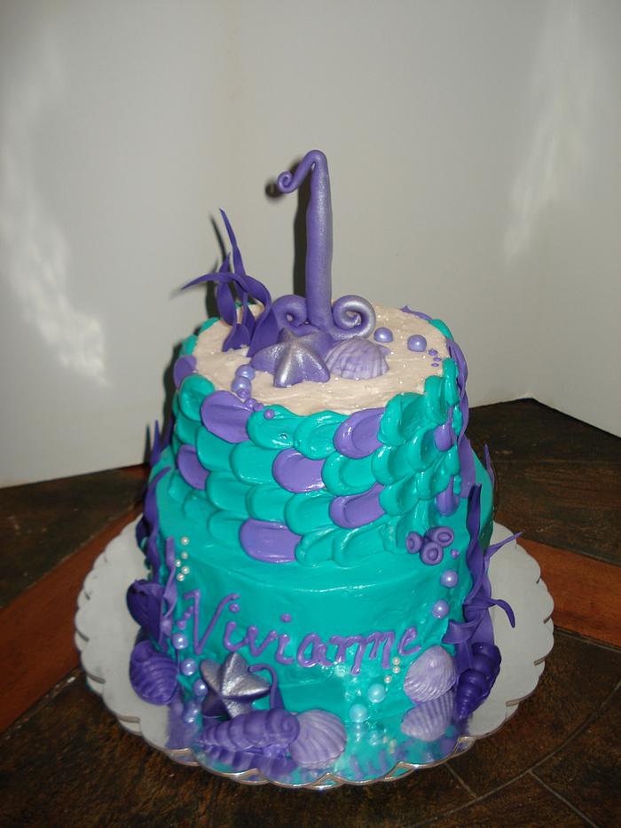 Mermaid 1st Birthday with Smash Cake