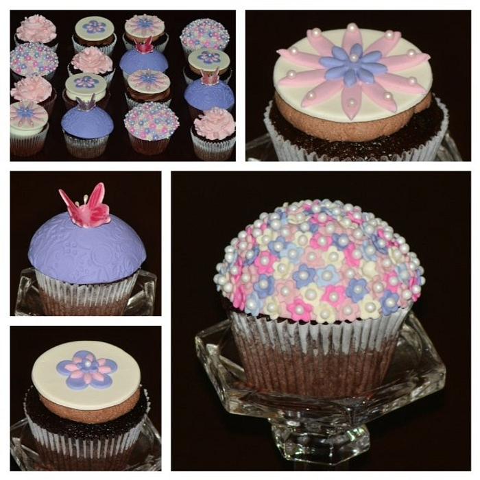 Pink and Purple Baby Shower Cupcakes!