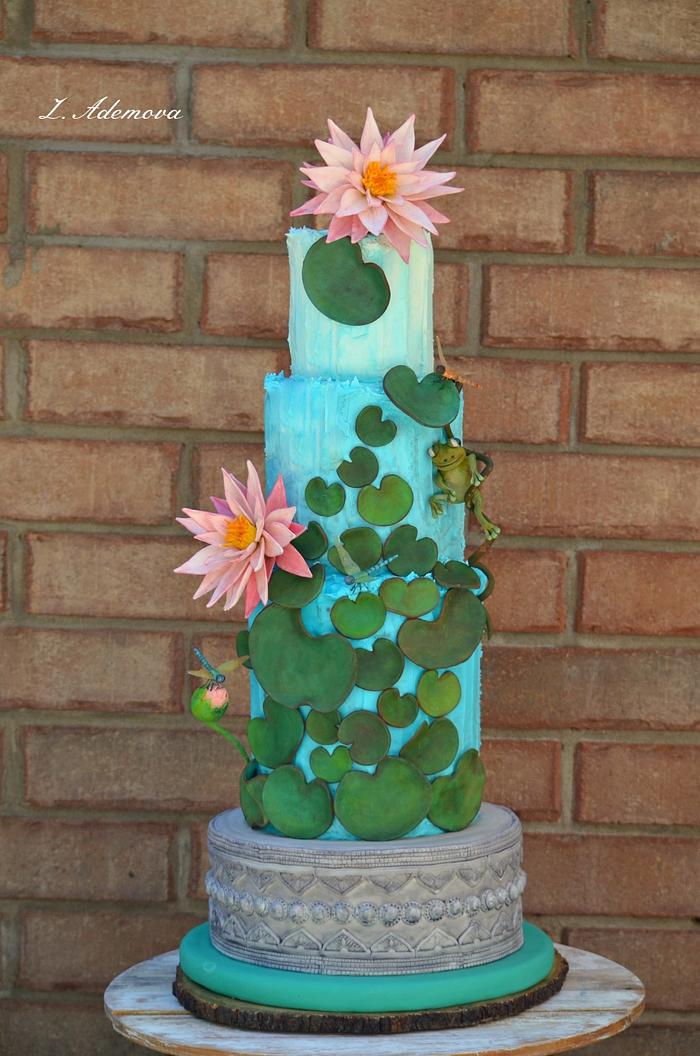 Water lilies garden cake