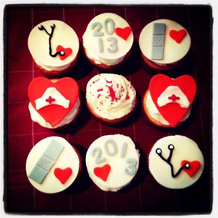 Nursing school grad cupcakes!