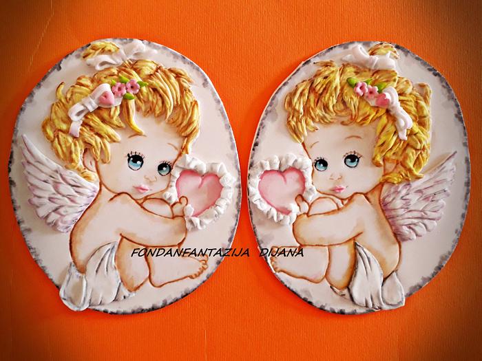 Baby angels cake topper