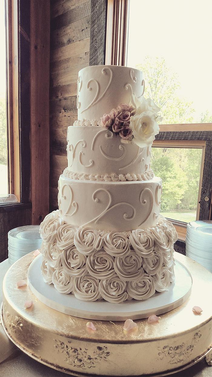 Three Tier White Wedding Cake Candle