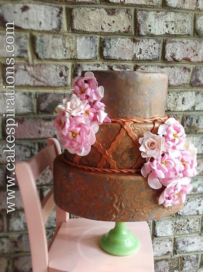 fall cake hammered copper