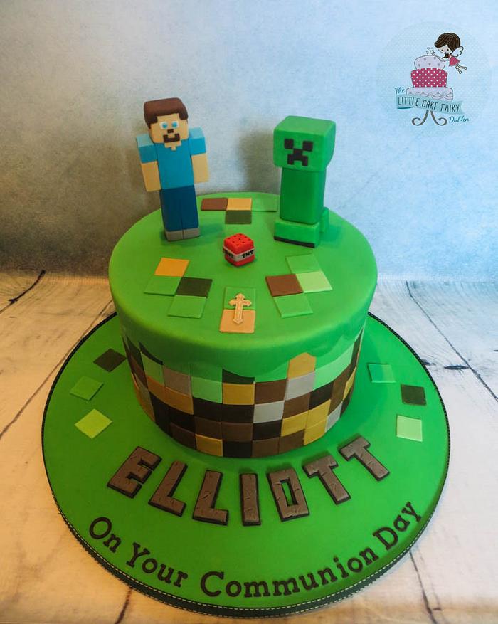 Minecraft Communion Cake