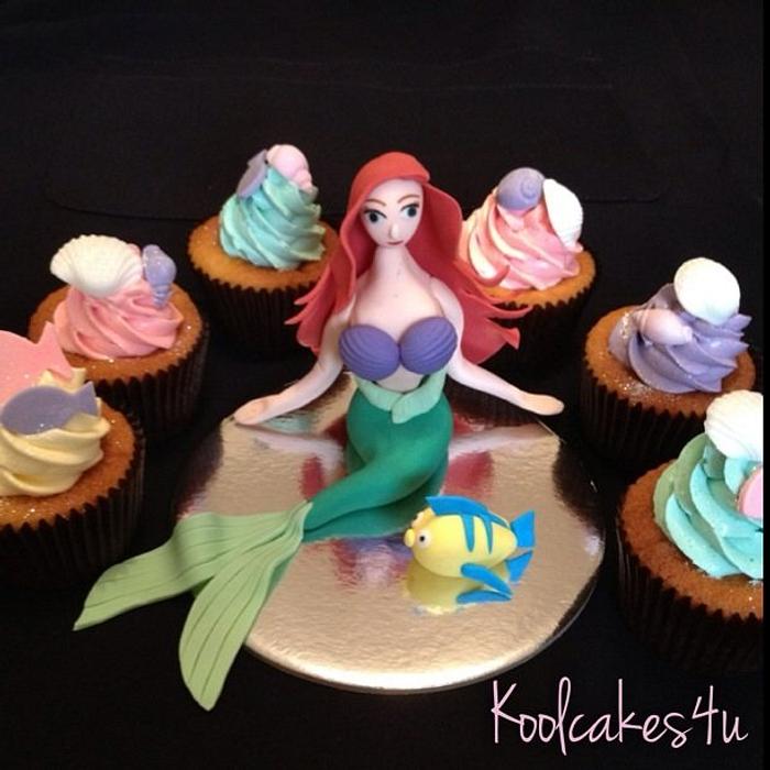 Mermaid & seashell cupcake