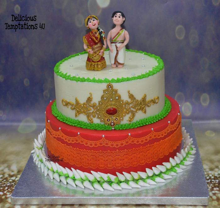Indian wedding theme Anniversary cake 