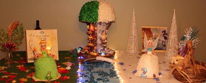 Tinerbelle, Periwinkle  and Pixie hollw tree cakes