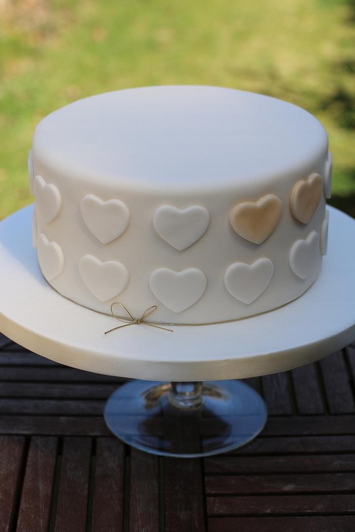 hearts wedding cake : 