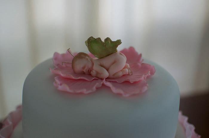 Ruffled Fairy Baby Shower Cake