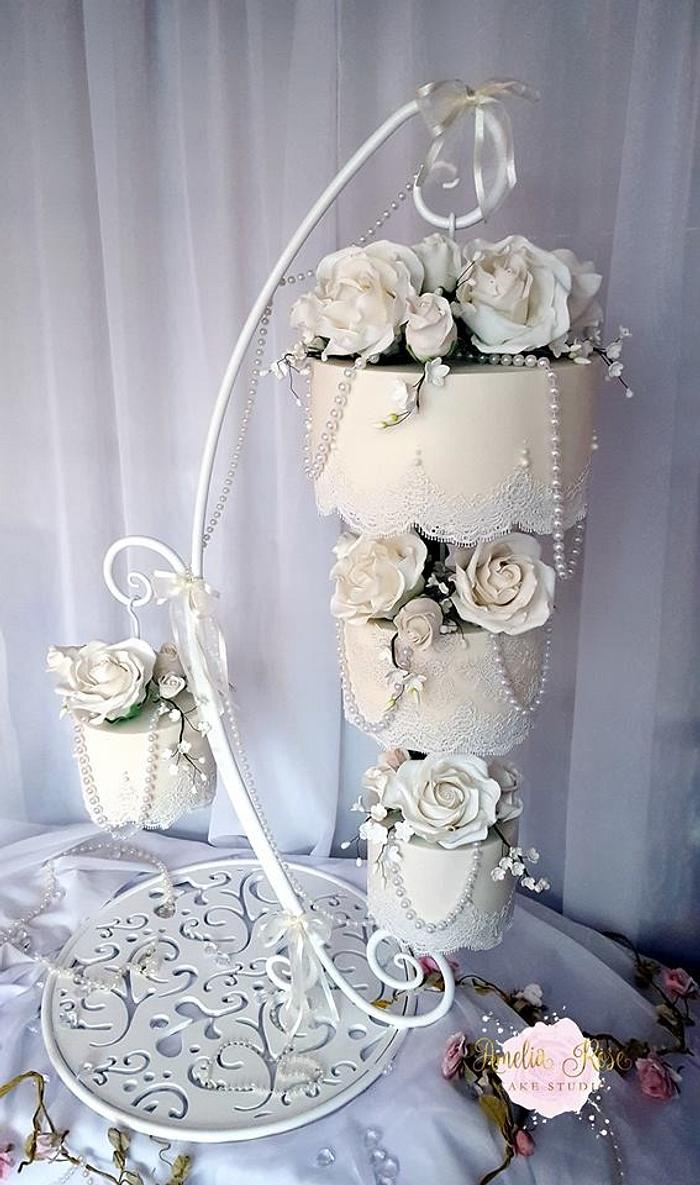 Simplicity - hanging chandelier cake