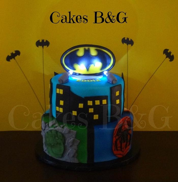 Superhero birthday cake