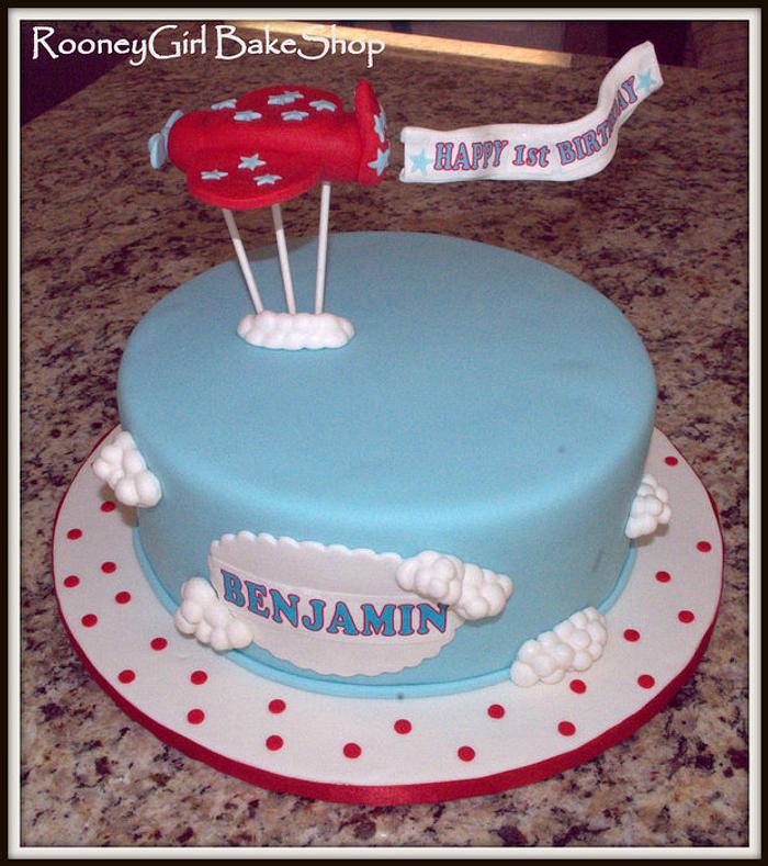 Toy Airplane Baby's 1st Birthday Cake