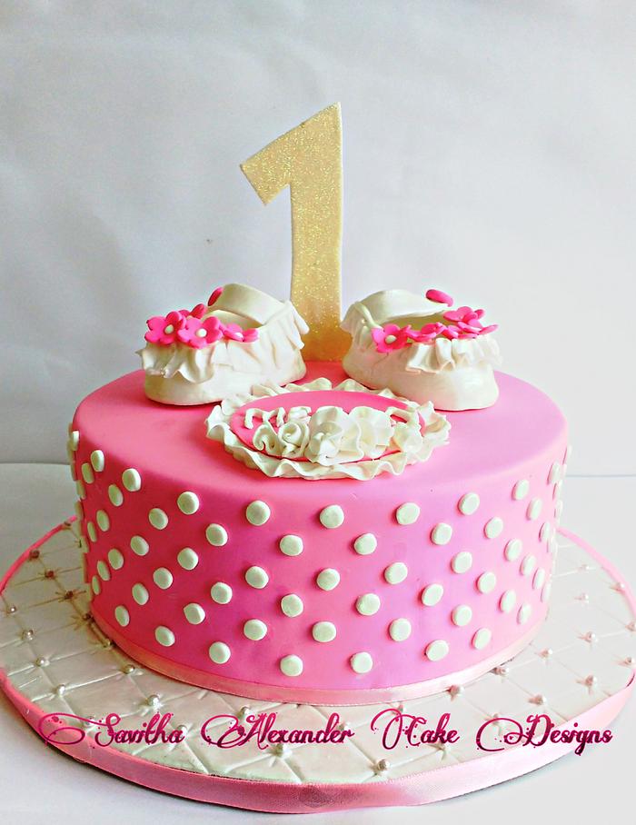 Baby pink birthday cake