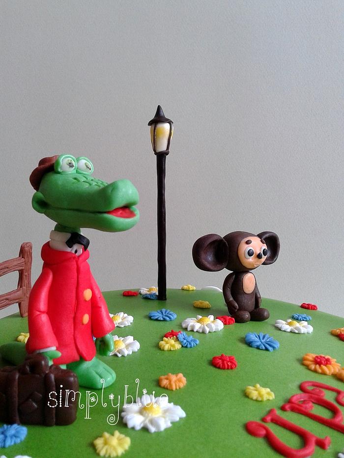 Cheburashka and Gena cake