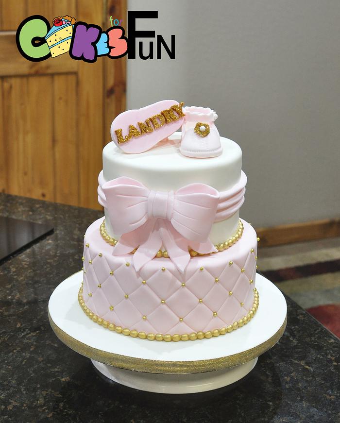 Quilted Baby Shower Cake