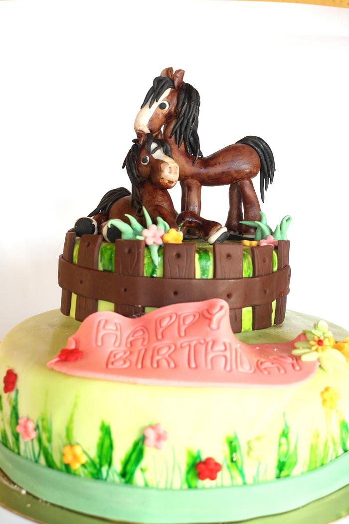 baby  ponies cake