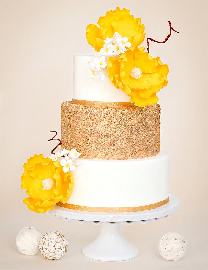 {Golden Summer Love} Wedding Cake 